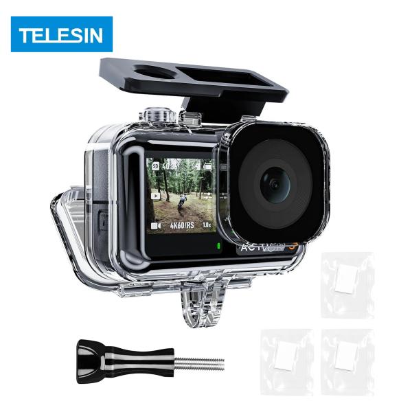 TELESIN DJI Osmo Action4/Osmo Action3/Osmo Action 5 Pro 防水深さ45M 防水ケース 水中撮影 防水ハウジングケース ダイブハウジング 防水 防塵