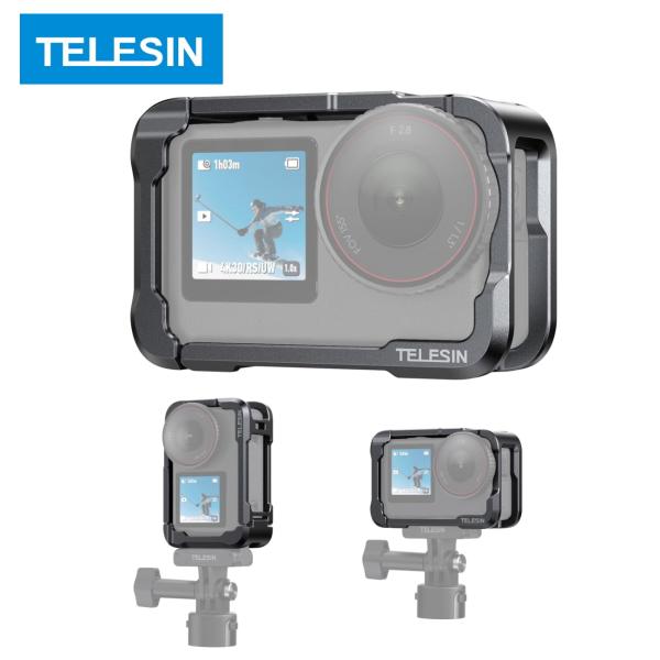 TELESIN DJI Osmo Action 6 用 グリップキット アルミ合金ケージキット ストリート撮影用 縦横撮影 保護フレーム 接続可能  1/4インチネジ穴