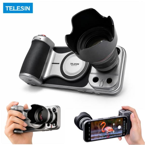 TELESIN 望遠マスターレンズ iPhone 17 Pro/Pro Max 物理シャッター ズームレバー 光学2倍 105mmポートレート 200mm望遠 外付けレンズ 手ブレ補正