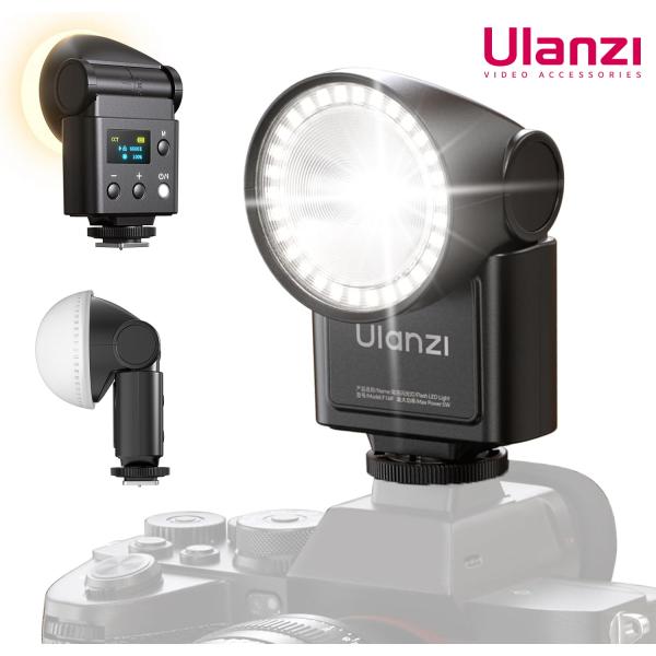 Ulanzi F16R カメラフラッシュ ストロボ スピードライト GN16高輝度 6800K 色温度 7段階のパワーレベル 90度角度調整 Sony/Nikon/Canon/Fuji/Panasonic Olympus