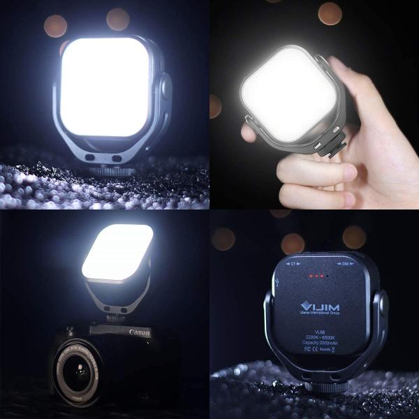 VIJIM VL66 LED�~�j�r�f�I���C�g 360����]�� ���^ USB-C�[�d�� 2000mAh�o�b�e���[ ���i�K���� �Ǝˊp�x�����\ 3200k�`6500k�F���x CRI95 Ulanzi ���i�摜5
