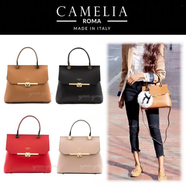 カメリアローマ CAMELIA ROMA レザーハンドバッグ 2WAY ライト カメリアローマ CAMELIA ROMA レザーハンドバッグ 2WAY ライト