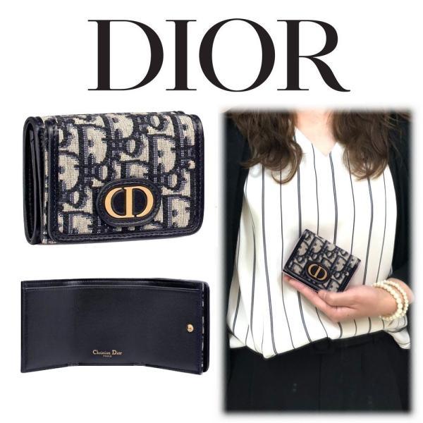 Dior CD 三つ折財布 ネイビー 折り財布 財布   通販