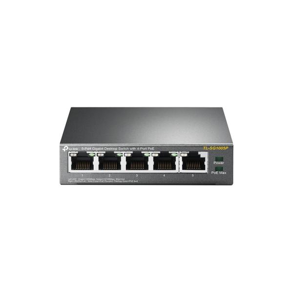 他サイト： TP-Link ティーピーリンク 5ポート ギガビット PoE(4ポート) デスクトップ スイッチ TL-SG1005Pの商品画像