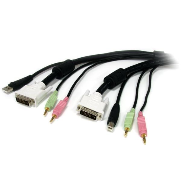 StarTech.com 3m USB/DVI-I/I[fBI/}CN ̌^KVMP[u PCp\Rؑ֊pUSB/DVI-I/I[fBI/}CNڑP[u USBDVI4N1A10