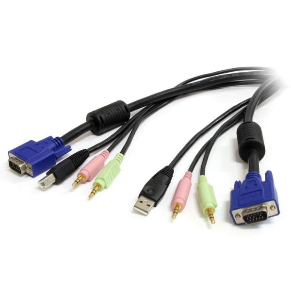 StarTech.com 1.8m USB/VGA/I[fBI/}CN ̌^KVMP[u PCp\Rؑ֊pUSB/VGA/I[fBI/}CNڑP[u USBVGA4N1A6