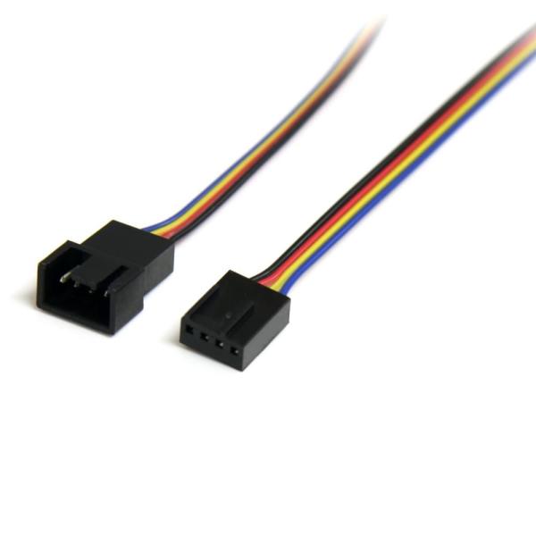 StarTech.com PWM(4ピン)ケースファン電源延長ケーブル 30cm 1x 4ピン(オス)/1x 4ピン(メス) FAN4EXT12