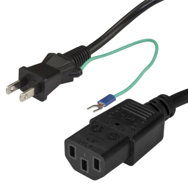 StarTech.com AC�d���P�[�u�� 2m �Б��A�[�X�[�q�t��2P�v���O 3P-2P�d���R�[�h 2�s�� �I�X(NEMA 1-15����)-3�s�� ���X(IEC 60320 C13����) PXTJ1012M