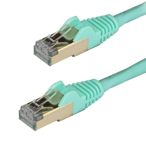 StarTech.com カテゴリー6a LANケーブル 1.5m アクア ツメ折れ防止RJ45コネクタ 10ギガビット対応CAT6aケーブル 6ASPAT150CMAQ