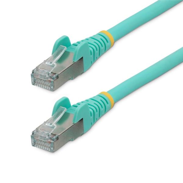 StarTech.com カテゴリー6A LANケーブル/50cm/アクア/LSZH(低煙ゼロハロゲン)/10GbE 500MHz/100W PoE++/S/FTP/ETL認証済 NLAQ-50C-CAT6A-PATCH