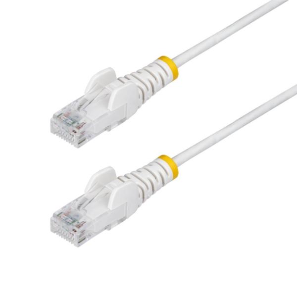 StarTech.com CAT6 LANケーブル/スリム/1.5m/ホワイト/1Gb/100W PoE/スナッグレス/より線/フルーク試験済/RJ45 ギガビット イーサネット N6PAT150CMWHS