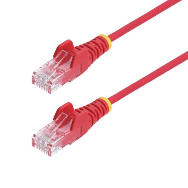 StarTech.com CAT6 LANケーブル/スリム/2m/レッド/1Gb/100W PoE/スナッグレス/より線/フルーク試験済/RJ45 ギガビット イーサネット N6PAT200CMRDS