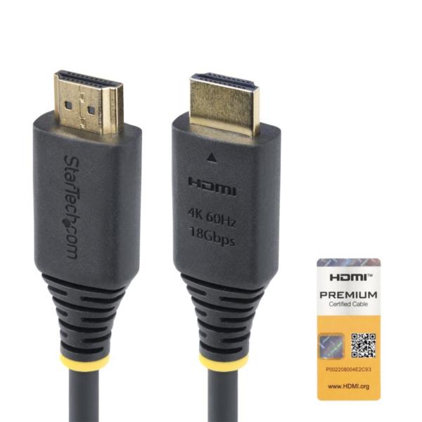 StarTech.com HDMI 2.0ケーブル/2.4m/4K60Hz 1440p 144Hz/Premium HDMI/HDR10 HDCP 2.2 ARC/オス-オス/ブラック/UHD テレビ TV パソコン HDMI2-CABLE-4K60-8F