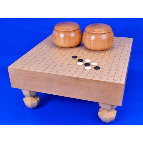 囲碁セット 新桂3寸足付碁盤セット(蛤碁石28号・桜碁笥大)【囲碁 囲碁セット 新桂3寸足付碁盤セット(蛤碁石28号・桜碁笥大)【囲碁