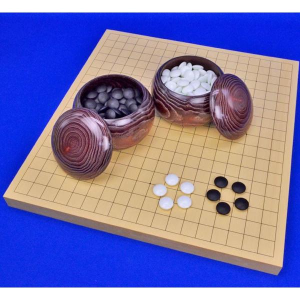 囲碁セット ヒバ1寸ハギ卓上碁盤セット(ガラス碁石新生梅・栗 囲碁セット ヒバ1寸ハギ卓上碁盤セット(ガラス碁石新生梅・栗