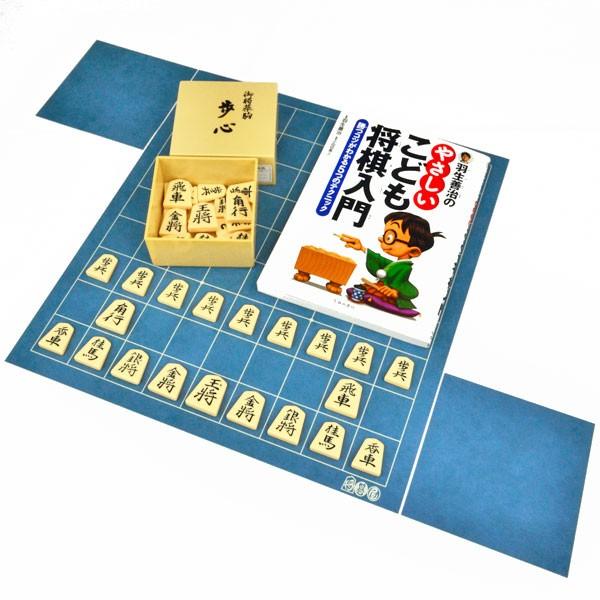 将棋入門セット 若馬（将碁屋マット将棋盤デニム柄/駒台/プラ将棋駒歩