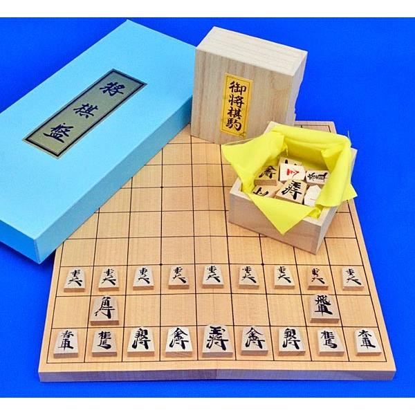 将棋セット 新桂6号折将棋盤セット(木製将棋駒新槙書き駒) : 囲碁将棋