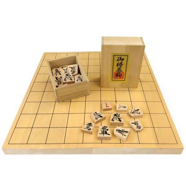 1点限定訳あり特価品】将棋セット 新桂7号折将棋盤と木製樺材優良押し