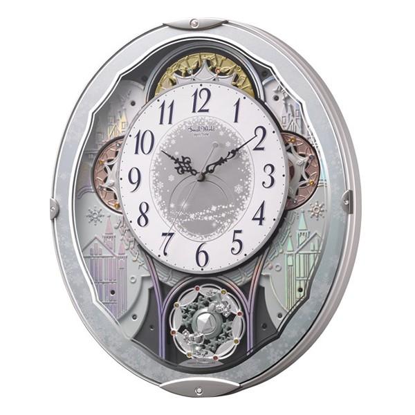 【美品】リズム時計工業 Small World 4MN537RH04（白） リズムSmallWorld電波からくり掛け時計スモールワールドビスト
