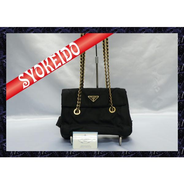 PRADA ショルダーバック PRADA（プラダ） ☆PRADA（プラダ）/ナイロン×ブラック/ゴールド