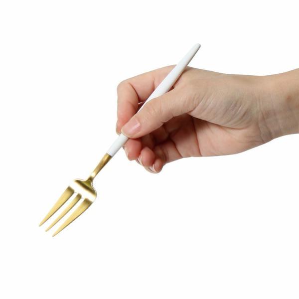 カトラリー ケーキフォーク ペストリーフォーク ホワイト マット ゴールド クチポール フォーク Cutipol ギフト 正規販売店 Cutipol ゴア 新生活 セール 爆買