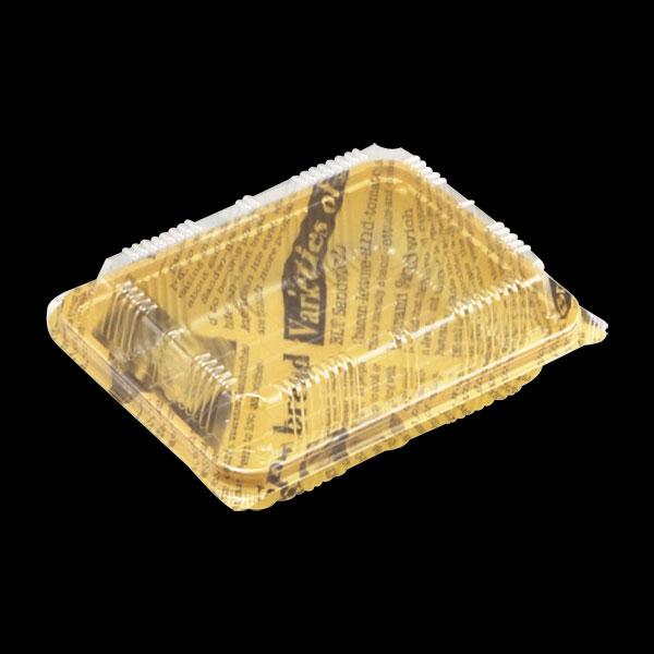 【業務用】【常温商品】【規格内容】幅１６７×奥行１２７×本体の高さ３０（蓋セット時のフランジ部を除いた蓋の高さ１９）ｍｍ【耐冷耐熱温度】８０℃【販売形態】折蓋型【形状】外嵌合蓋【材質】ＯＰＳ【補足２】使い捨て【色】茶／透明【柄】柄付【キーワ...