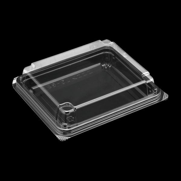 【業務用】【常温商品】【規格内容】幅１４４×奥行１２５×本体の高さ２１（蓋セット時のフランジ部を除いた蓋の高さ１９）ｍｍ【厚み】０．２１ｍｍ【販売形態】折蓋型（本体のみ）【形状】外嵌合蓋【材質】ＯＰＳ【補足２】使い捨て【色】黒／透明【柄】柄...