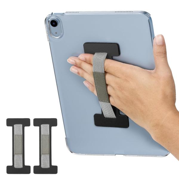 タブレットハンドストラップ MoKo 2つセット 粘着式 剥がせない強力粘着 タブレットゴムバンド 片手持ち 安全ハンドストラップ タブレットリング