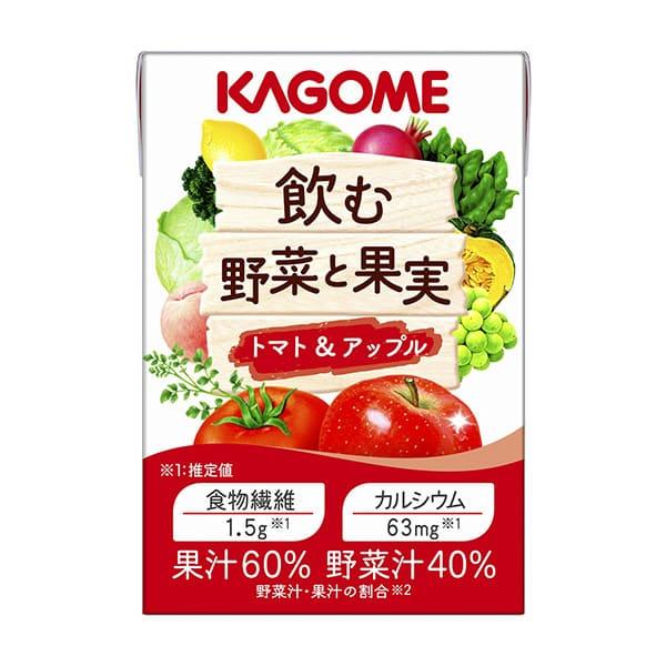 カゴメ 飲む野菜と果実 トマト&アップル 100ml×18本 栄養補助食 飲料 カルシウム摂取 食物繊維摂取
