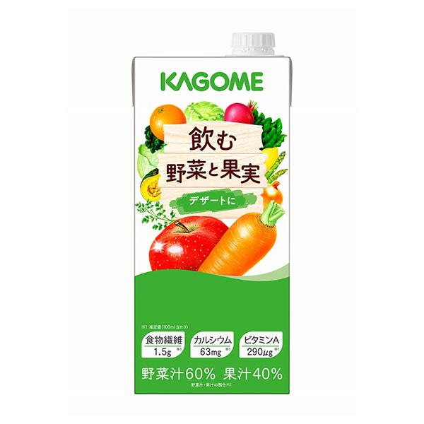 カゴメ 飲む野菜と果実 デザートに 1L×6本 栄養補助食 飲料 カルシウム