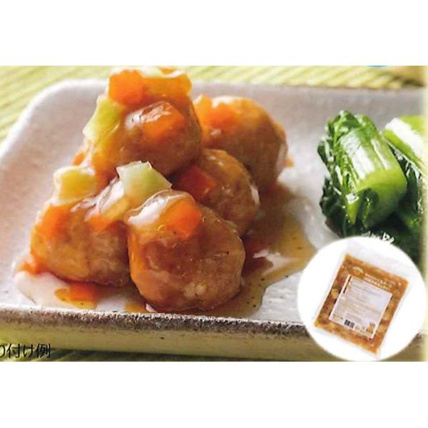 《特徴》●魚や肉を使わず、国産大豆で作った大豆ボールを揚げ、３種類の野菜と和風あんでからめました。●袋のまま温めるだけ又は、自然解凍で、おかず一品が簡単にできあがります。●大豆ボールはもちろん、あんかけの野菜も全てやわらかく仕上げております...