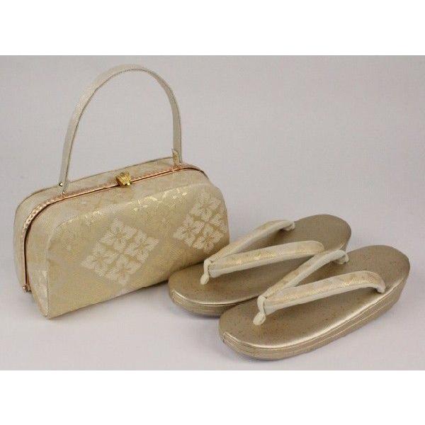 生産完了商品 おしゃれな帯地 2枚芯 草履バッグセット ＤＦ2 ＬＬ