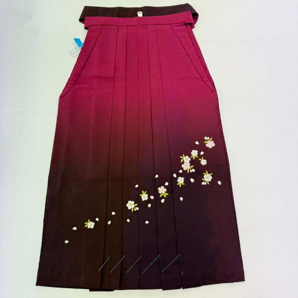 袴 S size 紐下丈87cm 行灯袴 卒業袴 女性用袴  ぼかし 刺繍  エンジ ピンク 中古 4695 袴 S size 紐下丈87cm 行灯袴 卒業袴 女性用袴 ぼかし 刺繍 エンジ