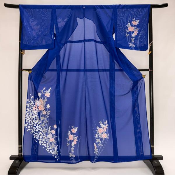 訪問着 付け下げ 絽 夏用 夏 洗える着物 礼装 ポリエステル 裄66.5cm M