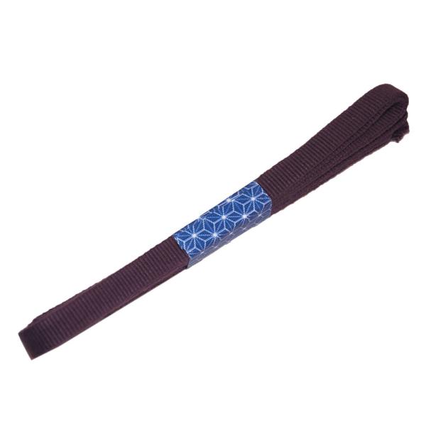 【播州工藝】帯締め 袋紐3分 125cm(幅約9mm)(No0 紫)真田紐 綿100％ 古代紫 ほどけにくい 端紐処理済