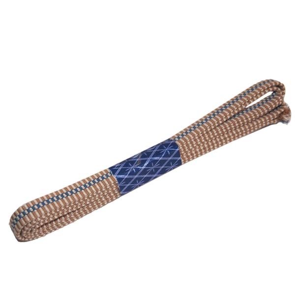 【播州工藝】帯締め 袋紐3分 125cm(幅約9mm)(No8 黄水色)真田紐 綿100％ ほどけにくい 端紐処理済