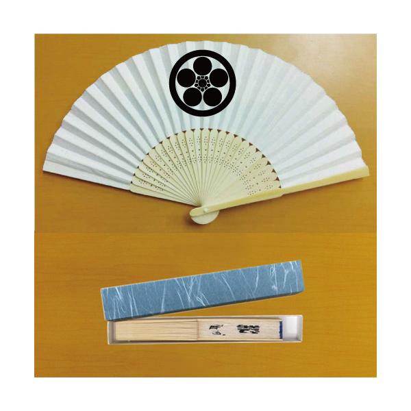 家紋入り扇子 丸に梅鉢 ギフト箱付き