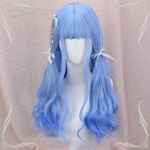 かつら コスプレ衣装 フルウィッグ ウィッグ カツラ Wig ブルー 青髪 コスプレ ロング ゆめかわいい 耐熱 Jf179 商屋 通販 Yahoo ショッピング