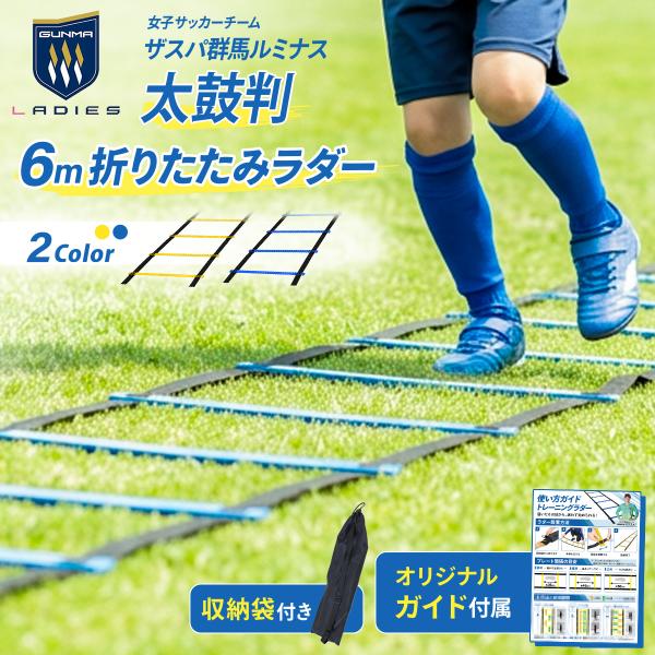 ラダー トレーニング 6m プレート12枚 間隔調整可能 アジリティ サッカー 野球 フットワーク 収納袋付きトレーニングガイド付属 【ザスパ群馬ルミナス公認】