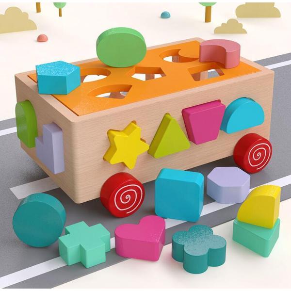 積み木 型合わせ 型はめ 引き車 木のおもちゃ モンテッソーリ 立体 色彩 感覚 知育玩具 赤ちゃん 遊び ゲーム 子ども ギフト 誕生日 Buyee Buyee Japanese Proxy Service Buy From Japan Bot Online