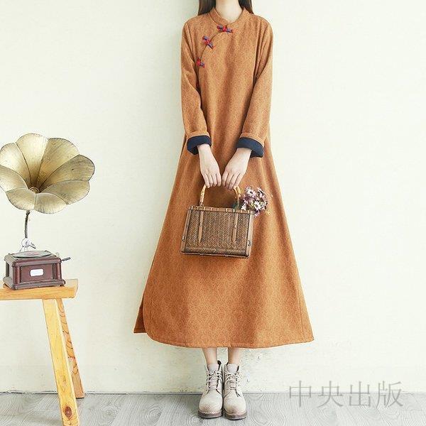 レディースロングワンピース 懐かしい民族風服麻と棉ミックス生地長め チャイナドレス式コートゆったり森系ワンピース ロングワンピース 08 Jfx 1022 Gt111 中央出版 通販 Yahoo ショッピング