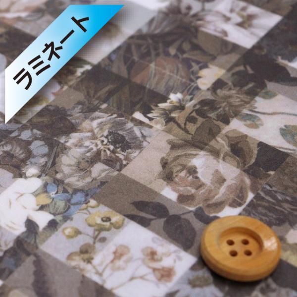 持ち手別売り　リバティ　ラミネート　アーカイブギンガム　グレー　横長ショルダー リバティ×本革ショルダー|アーカイブギンガム - BraveryField