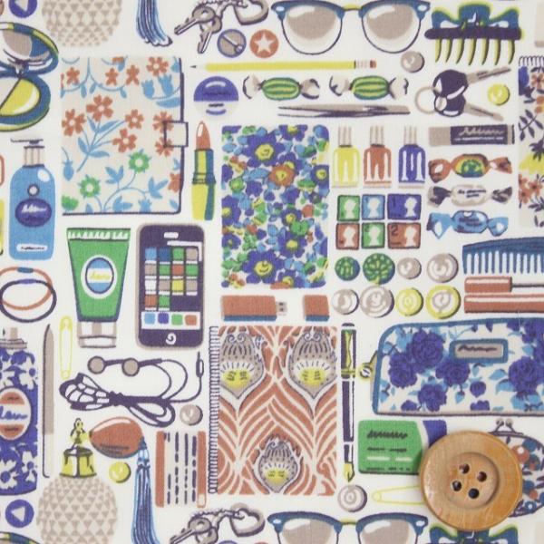 リバティ ハンドメイド ハンカチ フォーゲットミーノッツ（オレンジ）