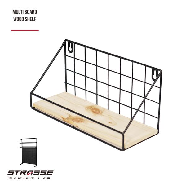 ・STRASSE GAMING LAB マルチボードのオプション、シェルフです。 ・底が木目調なのでお部屋の雰囲気が明るくなります。※こちらはSTRASSE GAMING LAB マルチボードオプション[単品]です。  ベースとなるマルチボ...