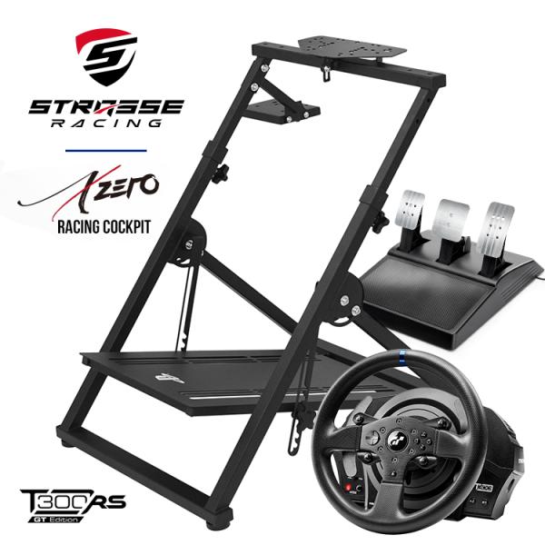 STRASSE XZERO+T300RS GT Edition 2点セット ハンコン スラストマスター Thrustmaster ハンドルコントローラーとレーシングコックピットのセット [国内正規品]