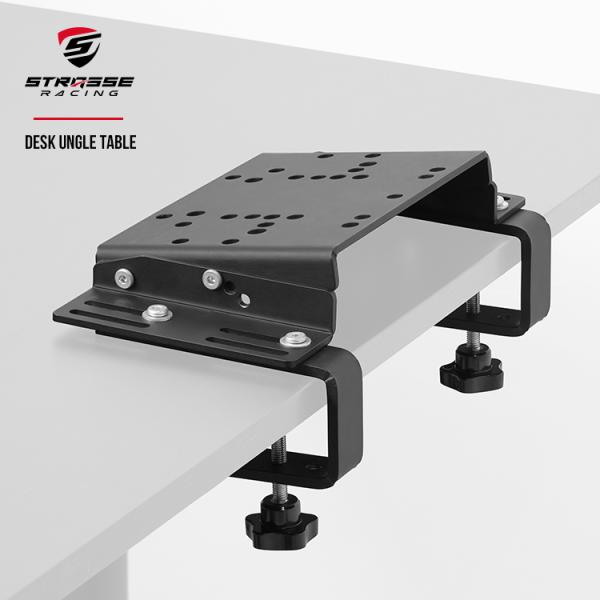 ・ゲーミングデスクや机にハンドルコントローラーを固定できる、デスクアングルテーブルです。約6.5cmまでの厚みのデスクに2点で挟み込みができ、前後位置・角度を調整することが可能です。・大きなコックピットを設置できないデスク派の方にぴったりの...