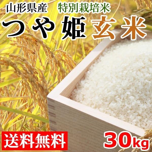 玄米 つや姫 30kg 新米 山形県産 特別栽培米 送料無料 30年度産 産地直送