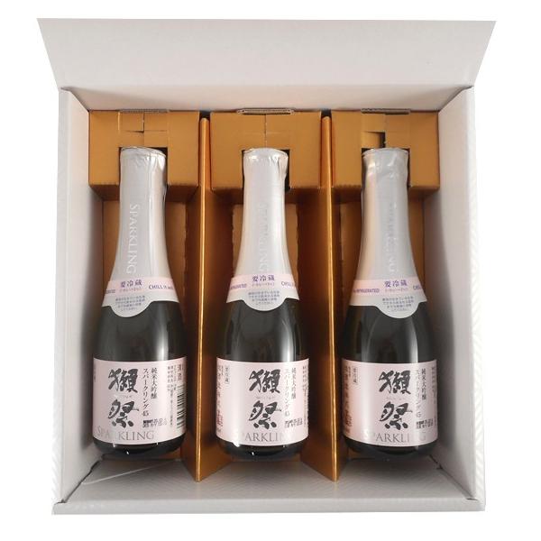 獺祭 飲み比べセット 純米大吟醸 磨き45スパークリング 180ml 3本 ボックス入り クール便 山口県 旭酒造 本州のみ送料無料 ギフト プレゼント