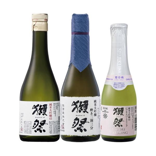 獺祭 日本酒 飲み比べセット 純米大吟醸 磨き 23/45 300ml 獺祭45スパークリング 180ml 3種 ボックス 本州のみ送料無料 クール便 ギフト プレゼント
