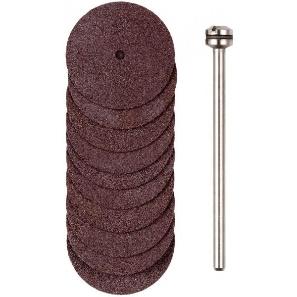 他サイト： プロクソン 切断砥石 10枚セット シャフト付  PROXXON No.28810 ミニルーター用 砥石径22mm 厚み0.7mm 軸径2.35mmの商品画像